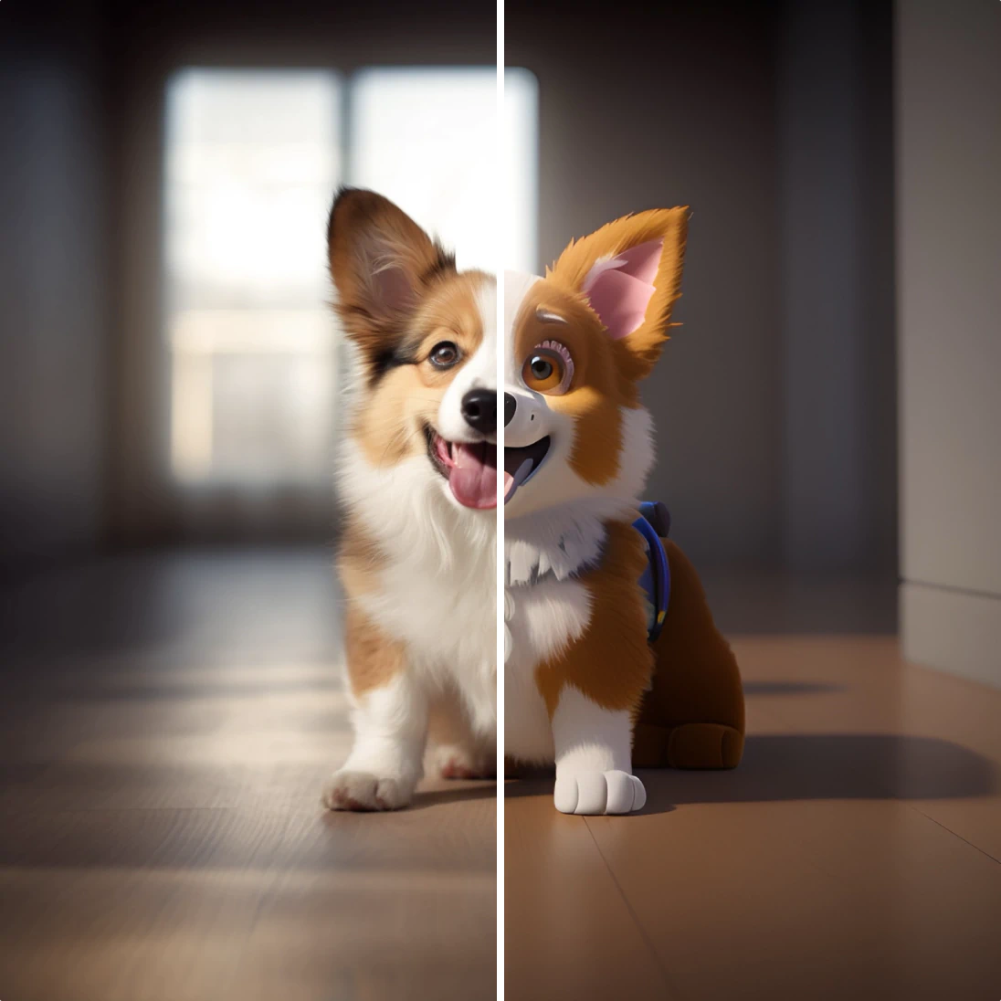 Turn dogs into cartoon with AI 